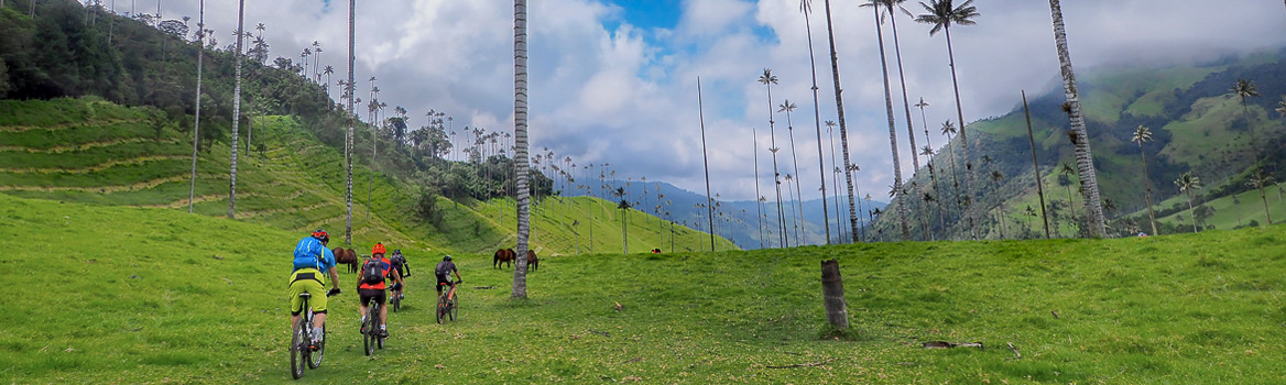 gruppo in tour in MTB nella Colombia tropicale